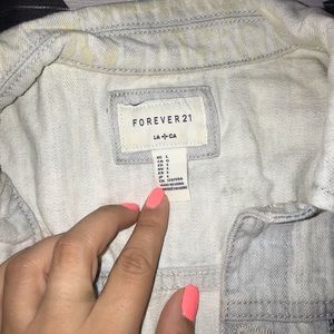 Acid wash denim vest